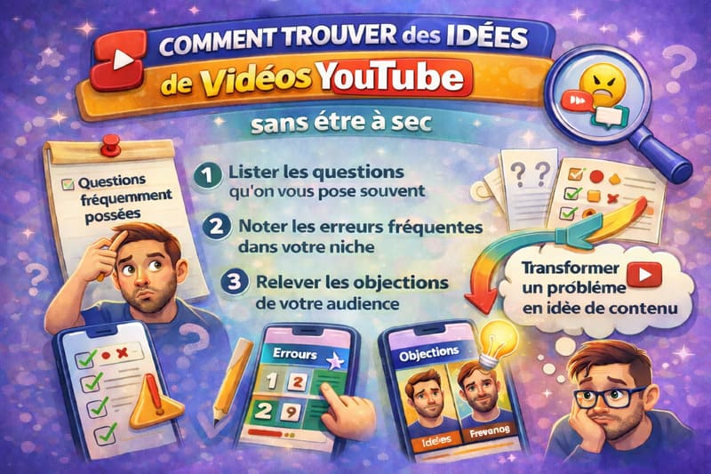 Comment trouver des idées de vidéos YouTube : questions audience, erreurs fréquentes et objections