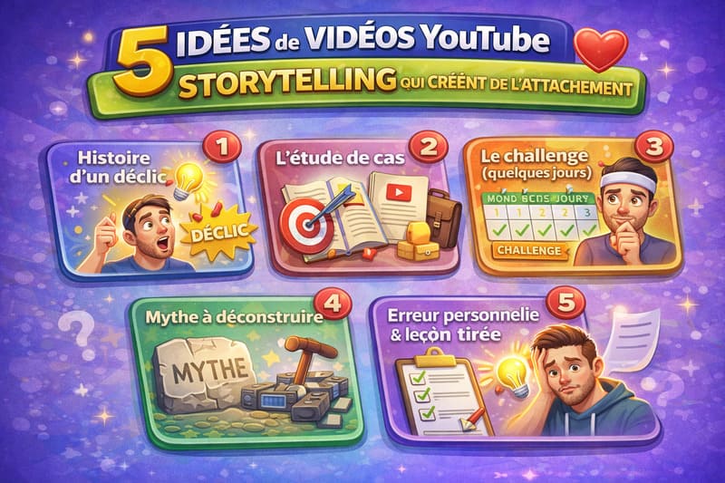 5 formats de vidéos YouTube evergreen pour attirer du trafic : tutoriel, guide, comparatif, classement, checklist