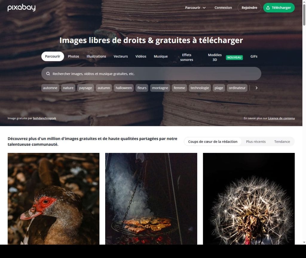 Pixabay - site d'images gratuites