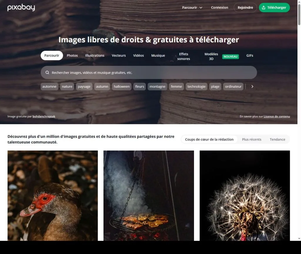 Pixabay - site d'images gratuites