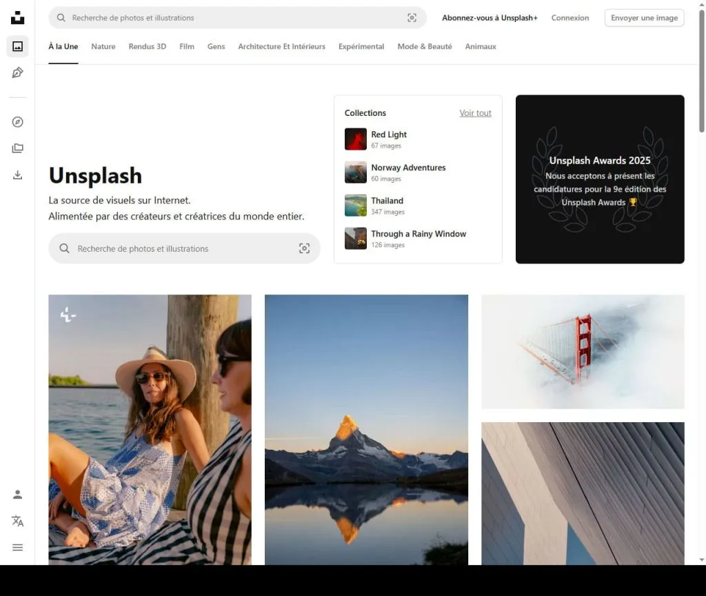 Unsplash - site d'images gratuites