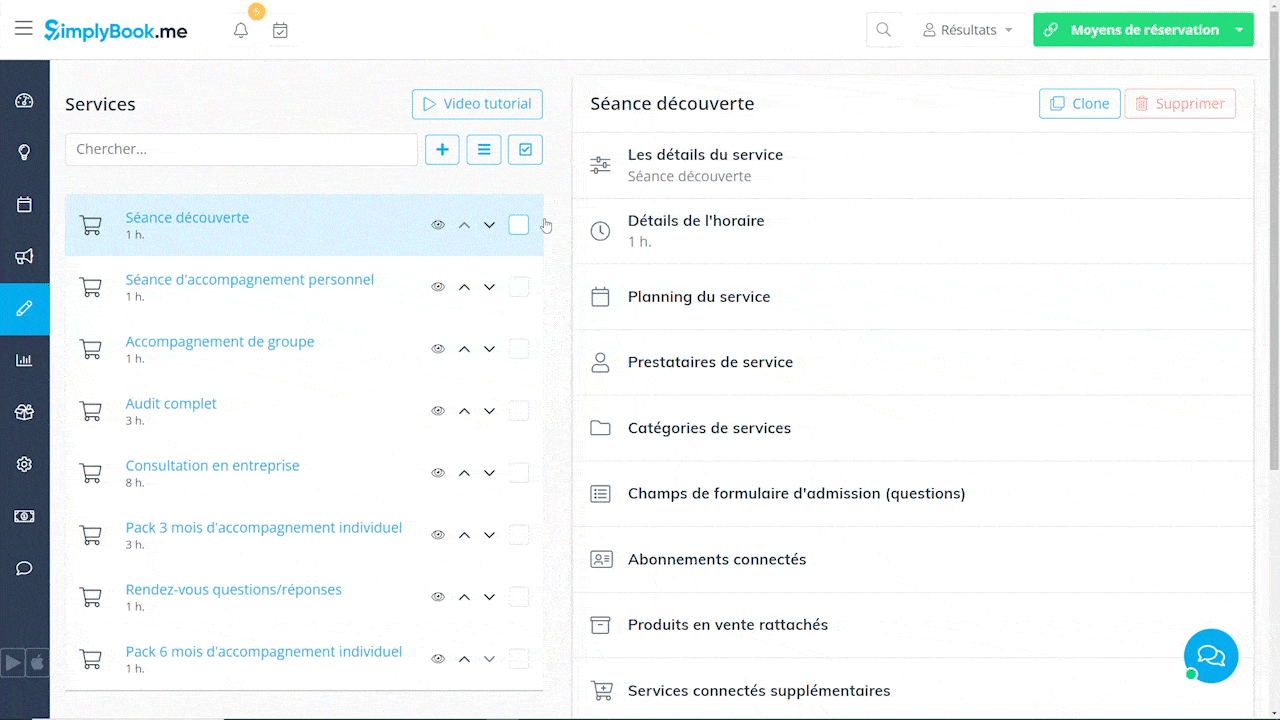 Meilleur outil pour proposer des réservations en ligne avec des services à réserver