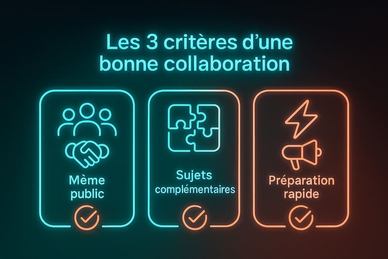 Trois critères pour choisir une collaboration de live.
