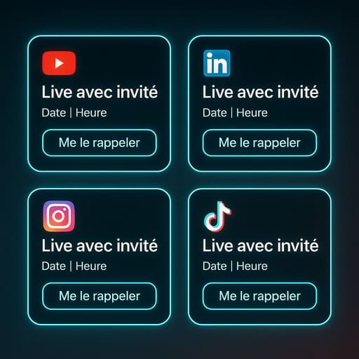 Exemples d’événements de live programmés sur plusieurs réseaux.