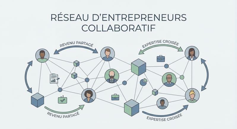 Réseau interconnecté d'entrepreneurs collaborant