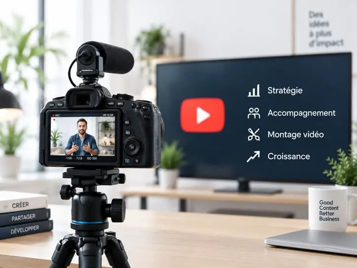 Illustration de Stratégie Vidéo pour YouTube, l'accompagnement.